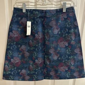 Erin Fetherson Anthropologie Women’s Blue Floral A-Line Mini Skirt $128 Size 6